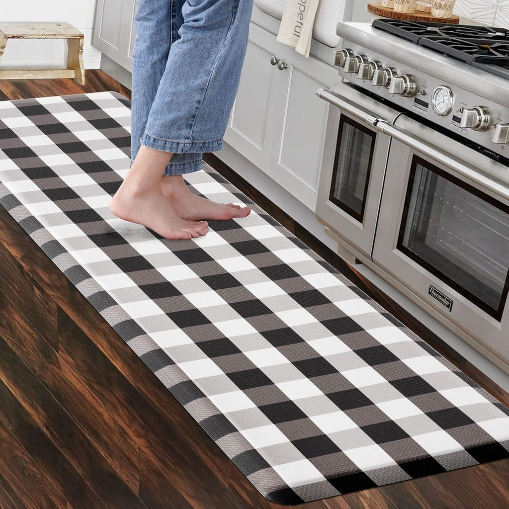 Non Slip Kitchen Mat Anti Fatigue Standing Mats Cushioned Comfort Kitchen Floor Mats PVC Waterproof Runner Rug for Standing Desk, Kitchen, Office