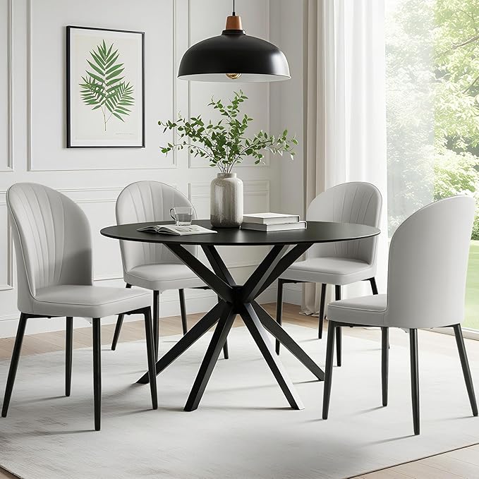 Dining Chairs Set of 2-4, Scratch Resistant Fabric Chairs, Mid Century Modern Heavy Duty Upholstered Dining Chairs for Living Room, Kitchen