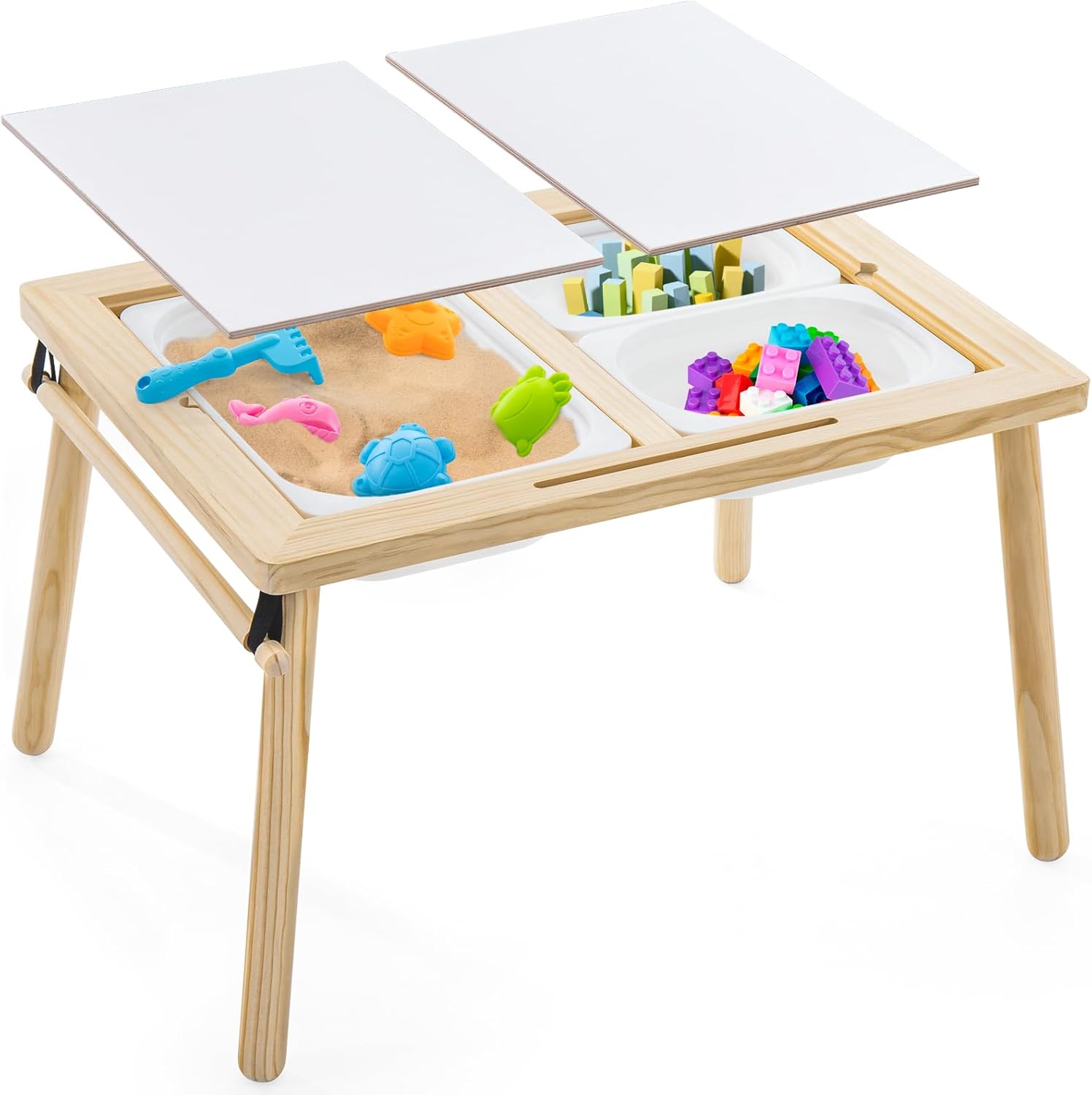 wingyz Kids Table for Play Study Dining Toys Storage, Sensory Tables for Toddler, Activity Table with Storage Bins Birthday Gifts for Boys and Girls