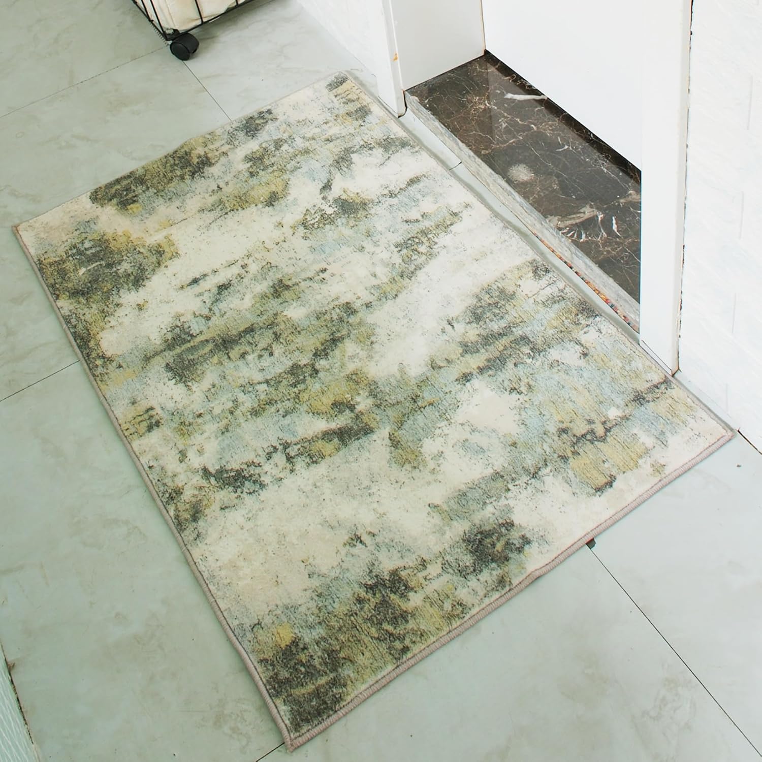 Brown Large Rugs for Living Room Bedroom, Washable Modern Abstract Low Pile Carpet with Rubber Backing, Foldable, Non Slip Thin Area Rug, Ultra Soft