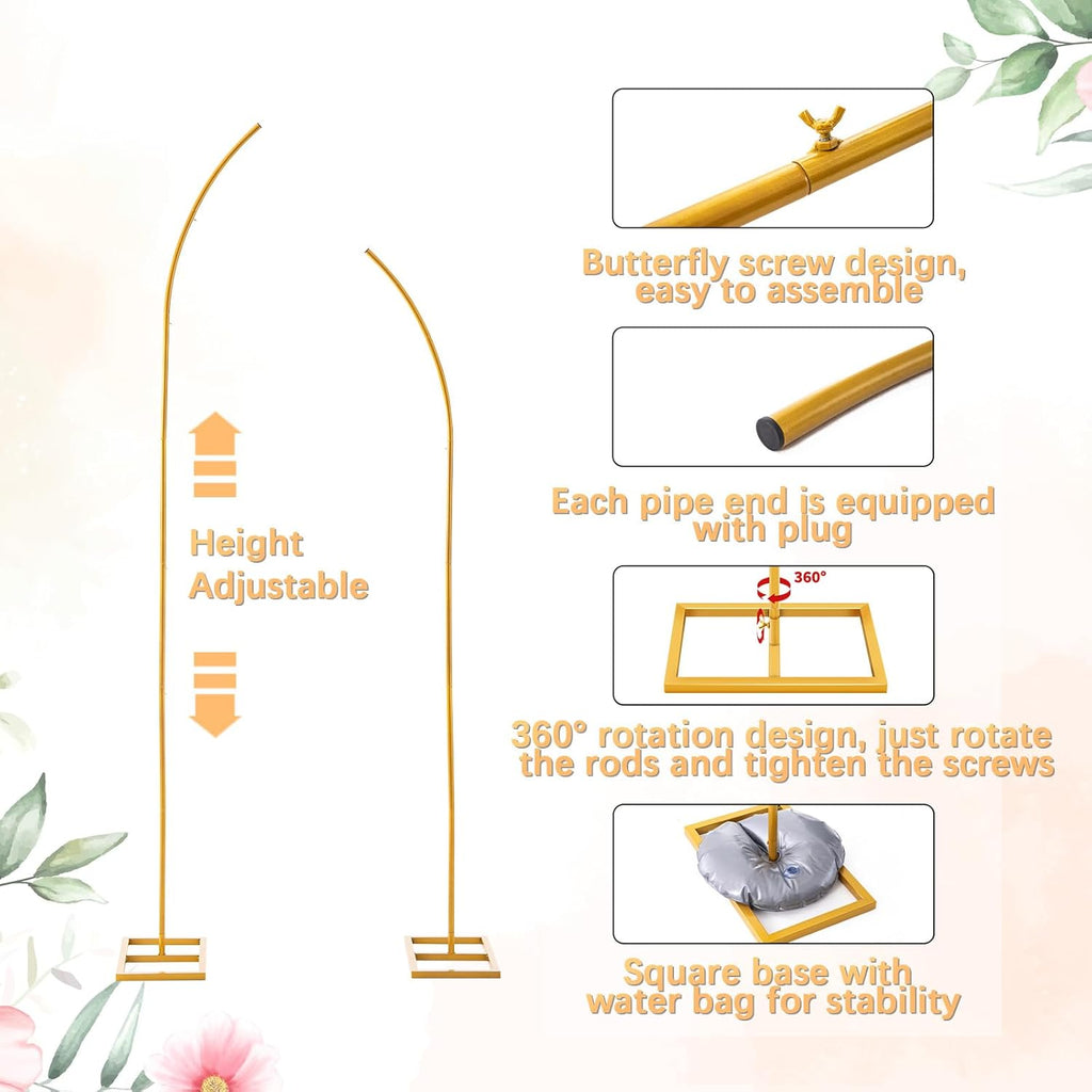 Backdrop Stand 7.2FT Circle Balloon Arch Frame Circle Backdrop Stand Gold Round Arch for Wedding Birthday Party Bridal Shower Anniversary Event Ceremony Decoration