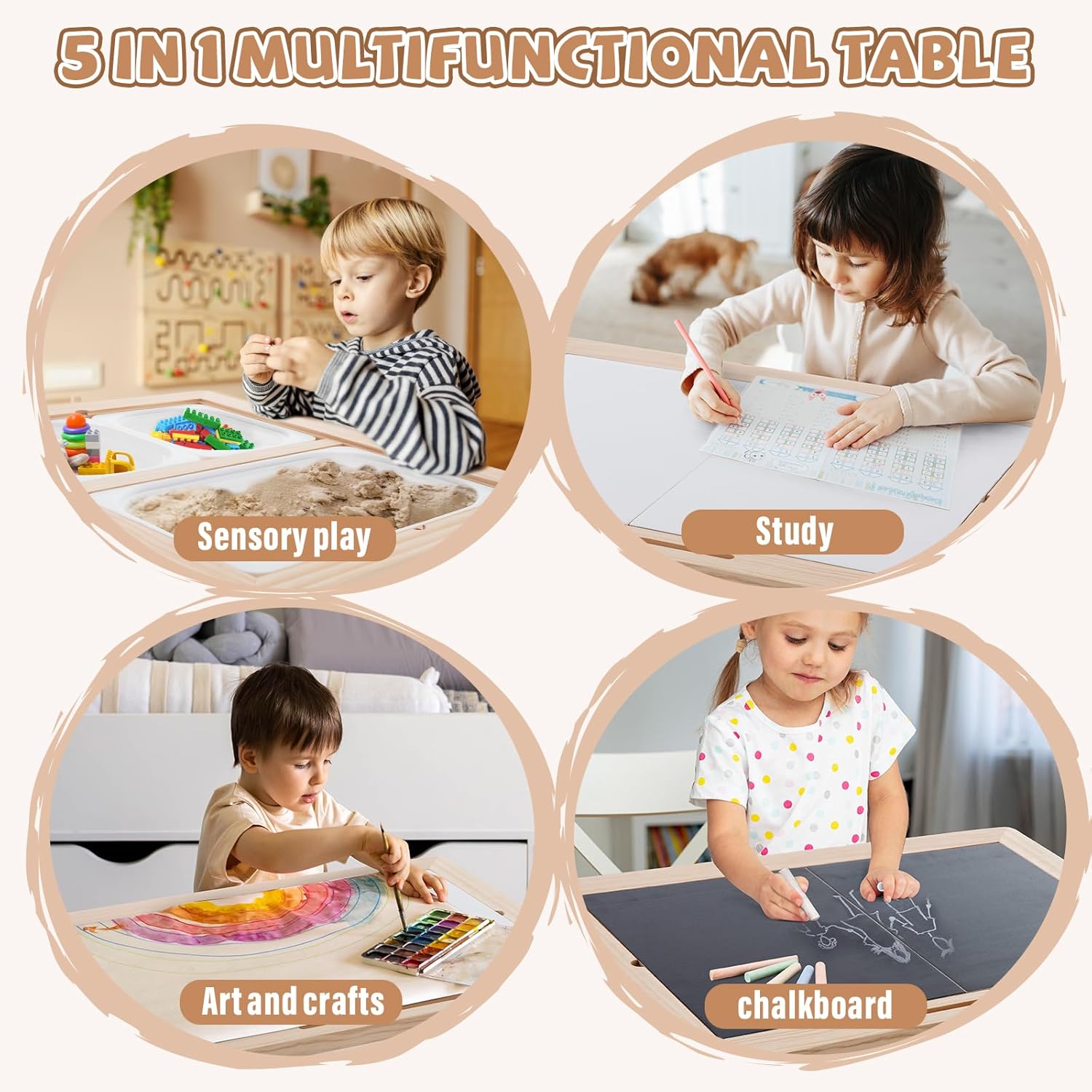 wingyz Kids Table for Play Study Dining Toys Storage, Sensory Tables for Toddler, Activity Table with Storage Bins Birthday Gifts for Boys and Girls