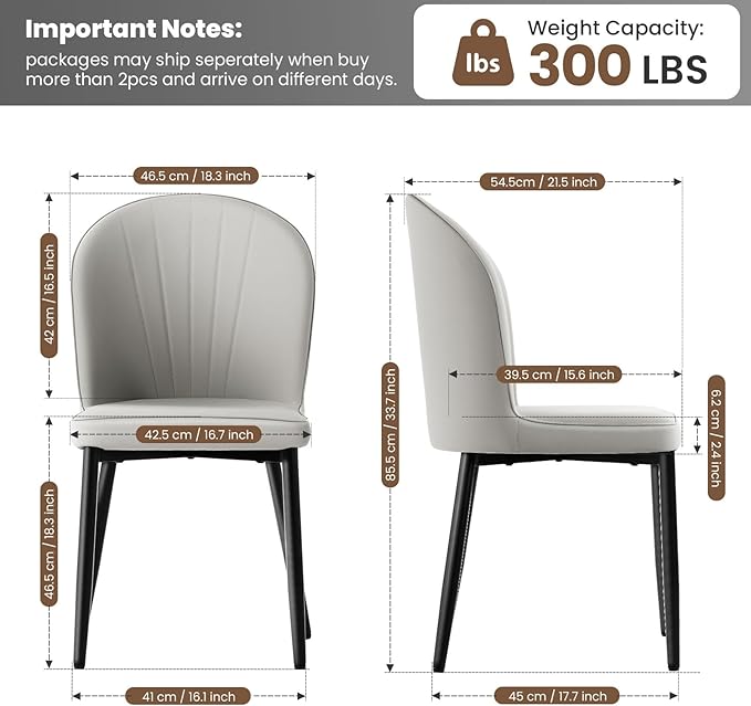 Dining Chairs Set of 2-4, Scratch Resistant Fabric Chairs, Mid Century Modern Heavy Duty Upholstered Dining Chairs for Living Room, Kitchen