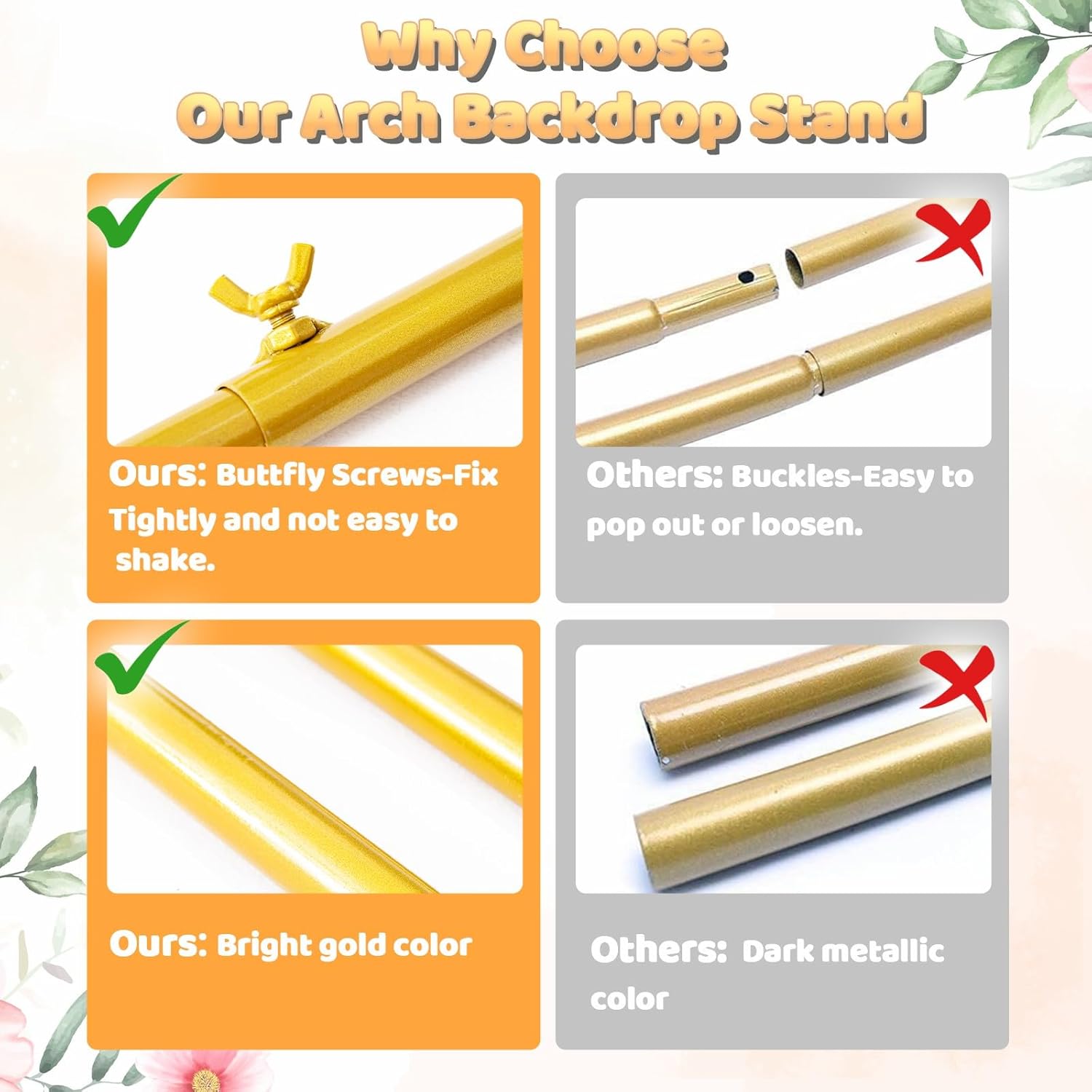 Backdrop Stand 7.2FT Circle Balloon Arch Frame Circle Backdrop Stand Gold Round Arch for Wedding Birthday Party Bridal Shower Anniversary Event Ceremony Decoration