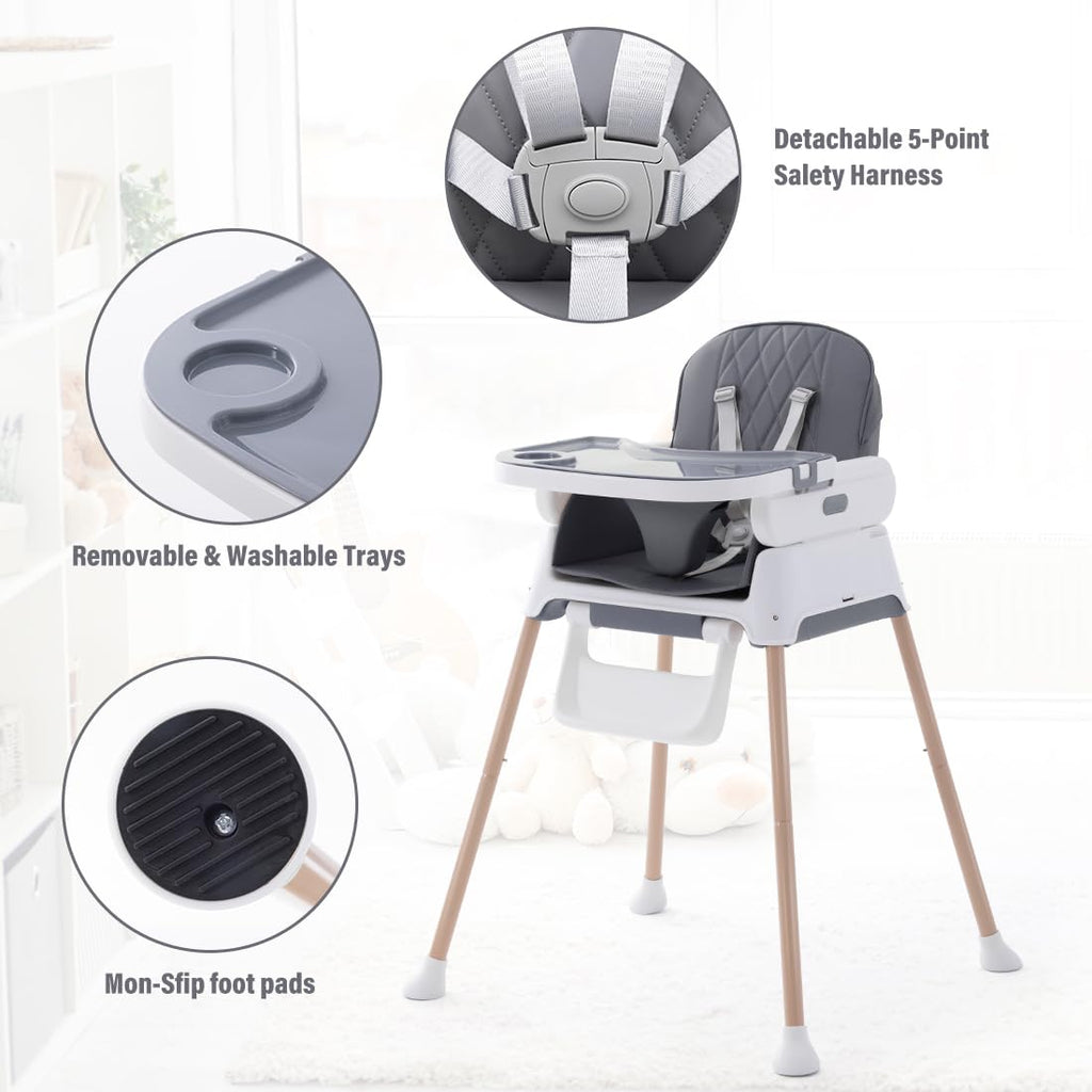 3 in 1 Baby High Chair,Adjustable Convertible Chairs Baby High Chairs for Babies and Toddlers,Portable and Easy to Clean